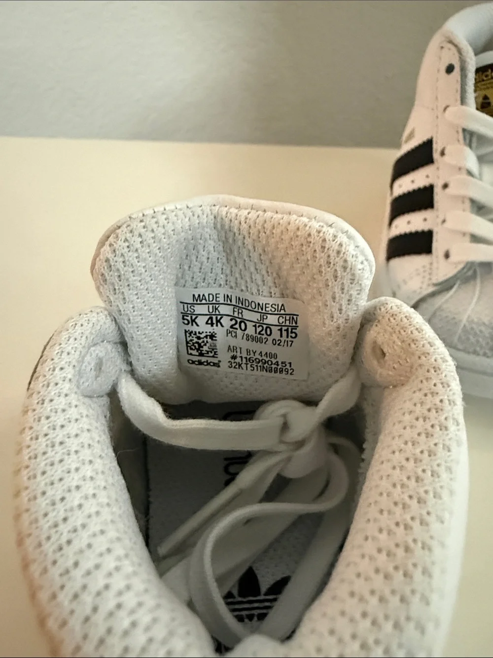 adidas Kids White & Black Shell-Toe High-Top Sneakers